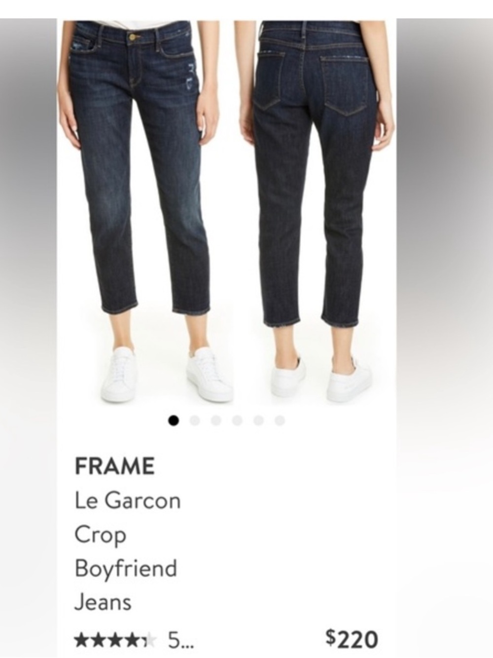 Frame Le Garcon Crop Boyfriend Mid-rise Jeans Size 28 Color Covant